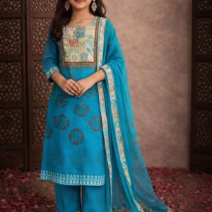 Sangria Printed Round Neck Calf Length Straight Kurtas