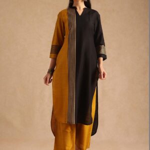 Anouk Women Printed Panelled Kurta with Palazzos