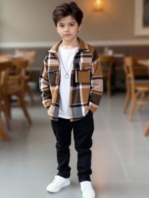 Title_ Classic Plaid Casual Outfit Flat Lay