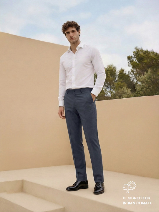 Van Heusen IQ Men 4-Way Stretch Wrinkle And Water Resisitant Ultralight Trousers - Image 3